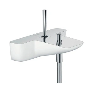 Baterie cadă-duș Hansgrohe, PuraVida, mâner joystick, alb/crom