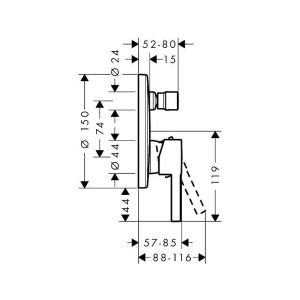 Baterie cadă-duș Hansgrohe Zesis S, montaj încastrat, negru mat - Img 2