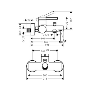 Baterie cadă-duș Hansgrohe Zesis S, montaj pe perete, negru mat - Img 3