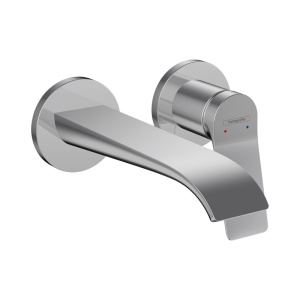 Baterie lavoar cu montaj pe perete, Hansgrohe, Vivenis, cu pipa 19,2 cm, crom