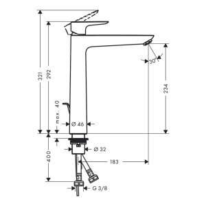 Baterie lavoar fără ventil, Hansgrohe, Talis E 240, bronz periat - Img 2
