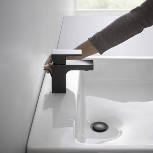 Baterie lavoar, Hansgrohe, Vernis Shape 70, cu ventil, negru mat - Img 2