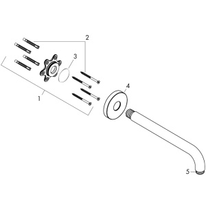 Brat de dus cu prindere pe perete, Hansgrohe, Negru - Img 4
