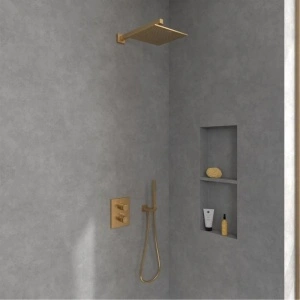 Braț de duș Villeroy&Boch, Universal Showers, pătrat, 40 cm, brushed gold - Img 2