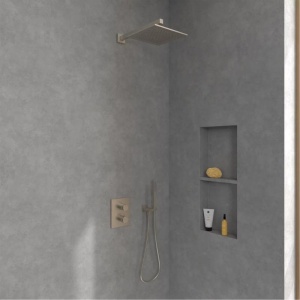 Braț de duș Villeroy&Boch, Universal Showers, pătrat, 40 cm, brushed nickel - Img 4