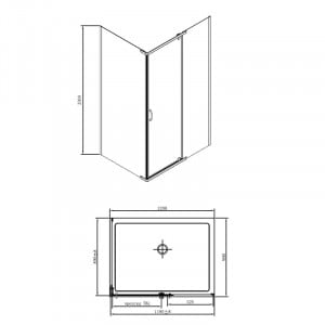 Cabina de dus, Mediterraneo, Catania, dreptunghiulara, 120x90 cm, inaltime 200 cm, crom - Img 2