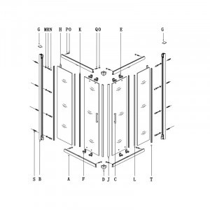 Cabina de dus Sanswiss, Ocelia, patrata, 80 x 80 cm, cu acces pe colt, crom lucios - Img 2