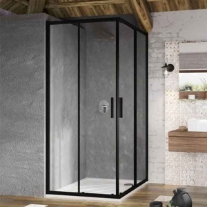 Cabină duș, Ravak, Blix Slim , BLSRV2-80, 80x80x195 cm, profil negru