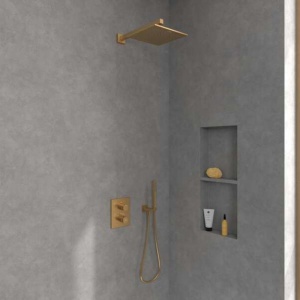 Cap de duș Villeroy&Boch, Universal Showers, pătrat, 25 x 25 cm, brushed gold - Img 4