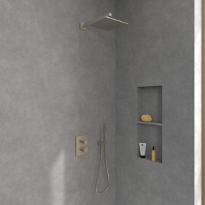 Cap de duș Villeroy&Boch, Universal Showers, pătrat, 25 x 25 cm, brushed nickel - Img 2