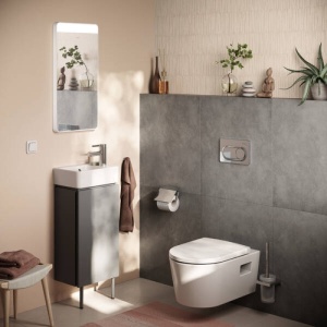 Clapetă cu acționare dublă Hansgrohe, iFrame, pentru rezervor încastrat, crom - Img 5