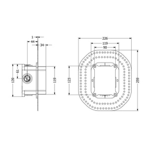 Corp incastrat Villeroy&Boch, Vi-Box, pentru baterii cu 2 consumatori - Img 2