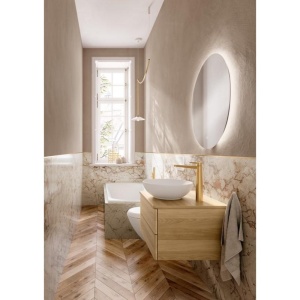 Cot racord Villeroy&Boch, Universal Showers, rotund cu suport duș, brushed gold - Img 5