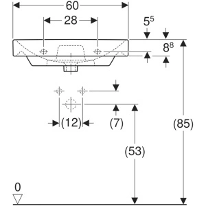 Lavoar Geberit, Smyle Square, 60 cm, alb - Img 2