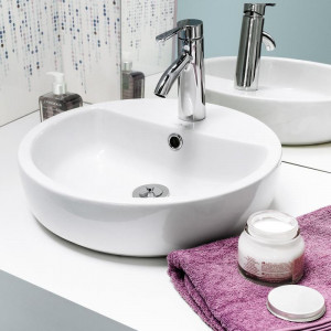 Lavoar pe blat Cersanit Caspia rotund, 44 cm - Img 3