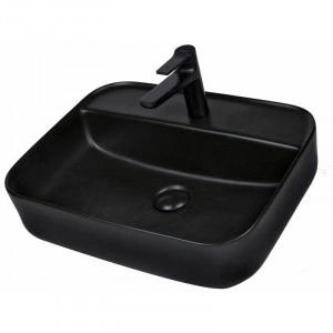 Lavoar pe blat, Fluminia, Juno-50MB, dreptunghiular, 50 x 40 cm, negru mat