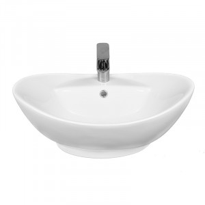 Lavoar pe blat Fluminia, Loira New, oval, 59 x 39 cm, alb - Img 5