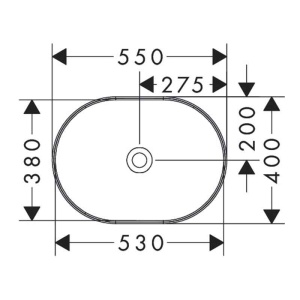 Lavoar pe blat Hansgrohe Xuniva Q, oval, 50 x 40 cm, alb - Img 3