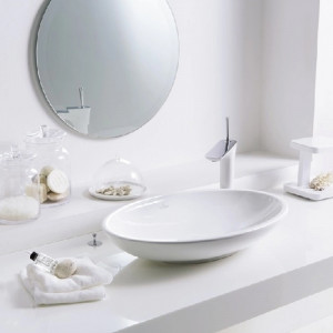 Lavoar pe blat Villeroy & Boch, Loop & Friends, oval, 63 cm, cu preaplin, alb - Img 7