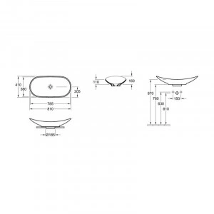 Lavoar pe blat Villeroy & Boch, My Nature, 81 cm, alb, CeramicPLus - Img 3