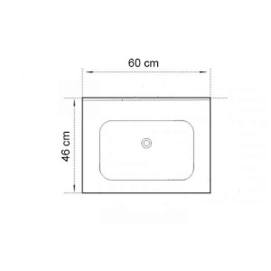 Lavoar pentru mobilier Fluminia, din ceramică, slim, alb, 60 x 46 cm - Img 2