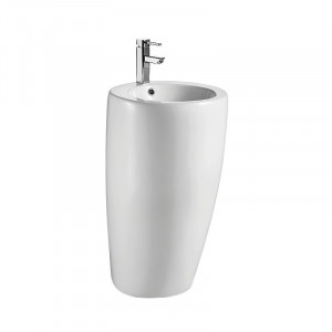Lavoar stativ, Fluminia, Milady-50, back to wall, rotund, alb