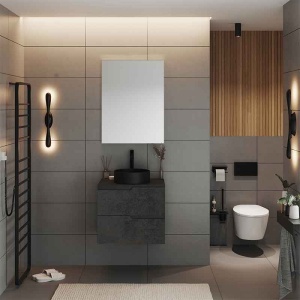 Mobilier cu blat pentru lavoar Fluminia, Bari 60, urban grey - Img 2