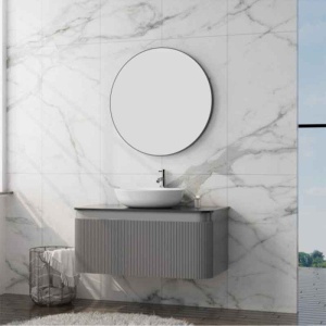 Mobilier pentru lavoar, Spectrum, Milena 100, riflat, gri mat - Img 3