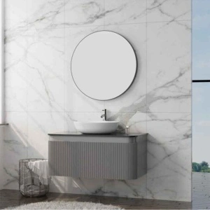 Mobilier pentru lavoar, Spectrum, Milena 100, riflat, gri mat - Img 3