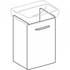 Mobilier suspendat Geberit, Selnova Square, pentru lavoar de 45 cm, alb - Img 2