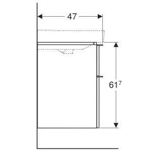 Mobilier suspendat, Geberit, Smyle Square, pentru lavoar dublu, 120 cm, nuc american hickory - Img 5