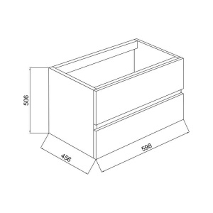 Mobilier suspendat pentru lavoar Fluminia, Genova 60, front și laterale netede, nero mat/rovere moka - Img 2