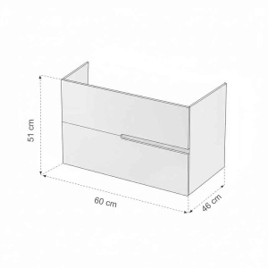 Mobilier suspendat pentru lavoar, Fluminia, Toledo, 60 cm, alb lucios - Img 2