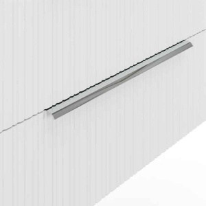 Mobilier suspendat pentru lavoar pe blat Fluminia Istria 80, front riflat, 80x46 cm, alb mat, mâner inox - Img 2