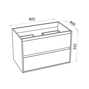 Mobilier suspendat pentru lavoar, Spectrum, Manitoba, 80 cm, ornamente nuc, finisaj nuc - Img 2
