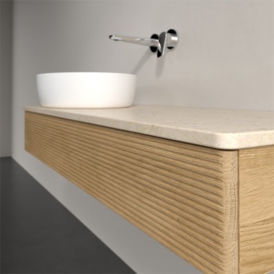 Mobilier suspendat pentru lavoar, Villeroy & Boch, Antao, 120 cm, cu un sertar, crem/stejar - Img 3