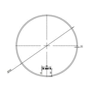 Oglindă cu LED, dezaburire și ceas Fluminia, Aster 70 Clock, Ø 70 cm, iluminare perimetrală, ramă neagră - Img 2