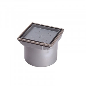 Piesa superioara de montaj Kessel, cu margini inox, Ø132, SYSTEM 125, pentru corp sifon