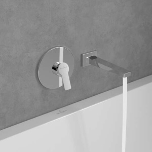 Pipă de umplere pentru cadă Villeroy&Boch, Architectura Square, 21 cm, brushed gold - Img 4