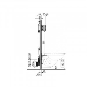 Rezervor wc incastrat AlcaDrain, Sadromodul, pentru instalari uscate (in gips-carton) 8.4 cm pentru vas wc suspendat - Img 7
