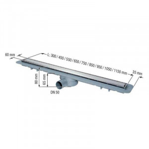 Rigola de dus, Kessel, Linearis Compact, cu sita de par si clapeta multistop, 85 cm, crom - Img 2