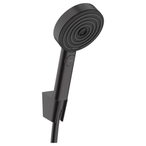 Set de dus Hansgrohe, Pulsify Select 105, 3 jeturi Relaxation, cu furtun de dus si agatatoare, negru mat