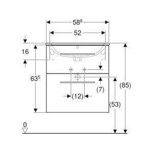 Set mobilier cu lavoar, Geberit, Selnova Square, alb, 60 cm - Img 2