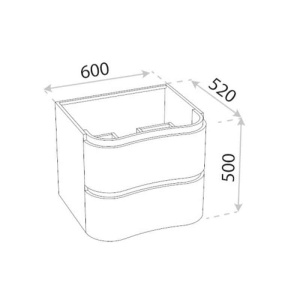 Set mobilier si lavoar, Spectrum, Oviedo 60, design ondulat, alb - Img 3
