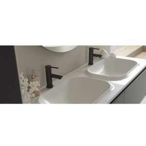 Set mobilier suspendat si lavoar Kolpasan, Pandora, 150 cm, black stone - Img 2