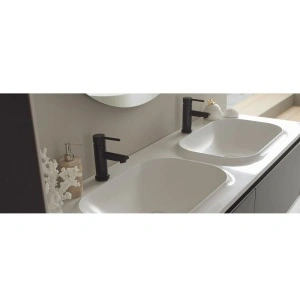 Set mobilier suspendat si lavoar Kolpasan, Pandora, 150 cm, black stone - Img 2