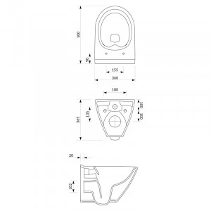 Set vas wc suspendat, Cersanit, Mille, capac cu soft close si quick release, alb - Img 2