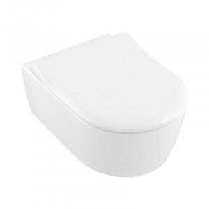 Set vas WC suspendat Villeroy & Boch, Subway 2.0, direct flush, cu capac slim, soft close, alb