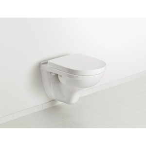 Set vas WC Villeroy & Boch, O.Novo, suspendat, cu capac soft close si quick release, alb - Img 6