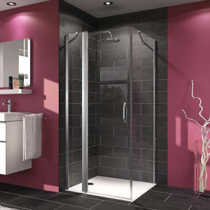 Usa batanta Huppe, X1B, 120 x 200 cm, formata din 2 elemente, profil crom lucios
